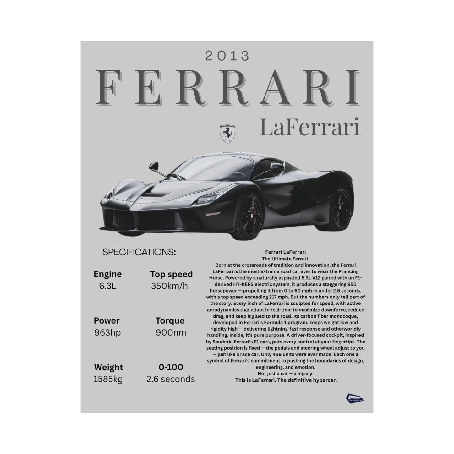 Ferrari LaFerrari Custom Poster