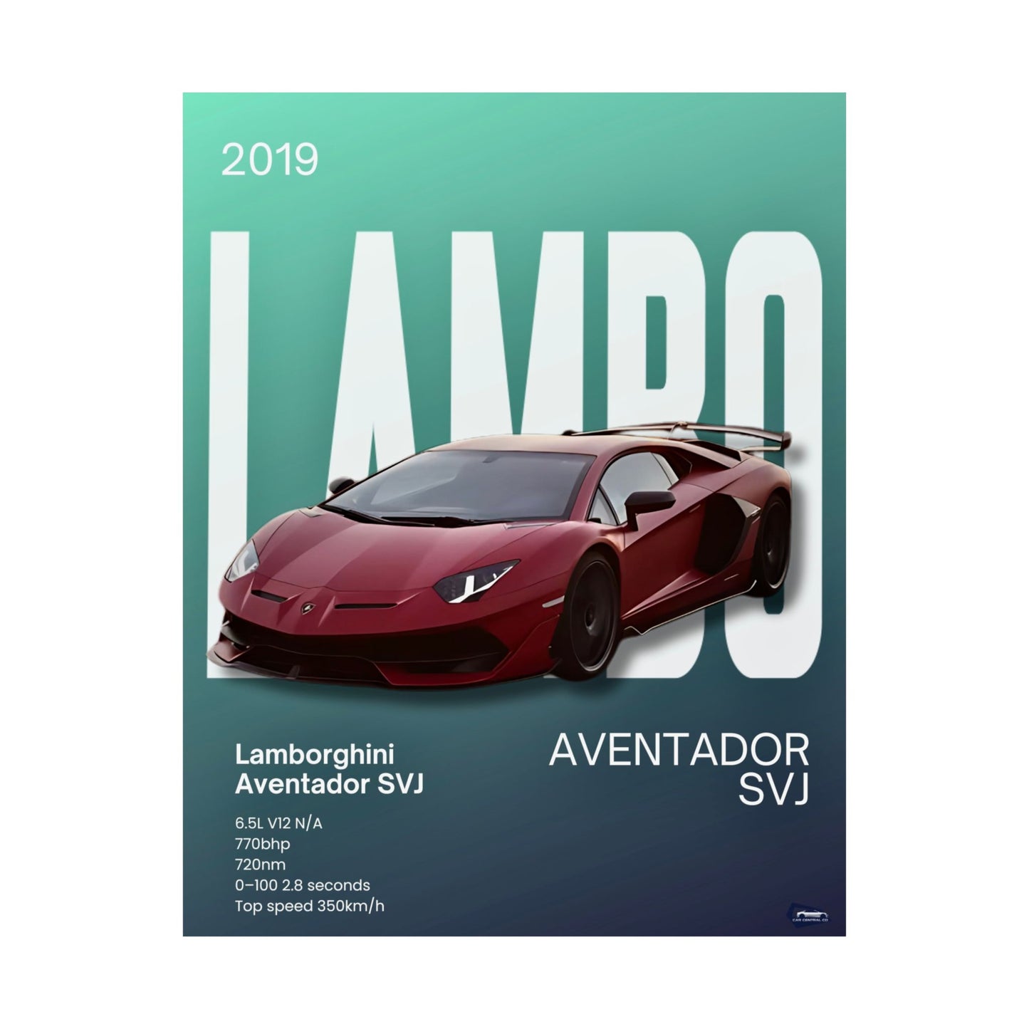 Lamborghini SVJ Custom Poster