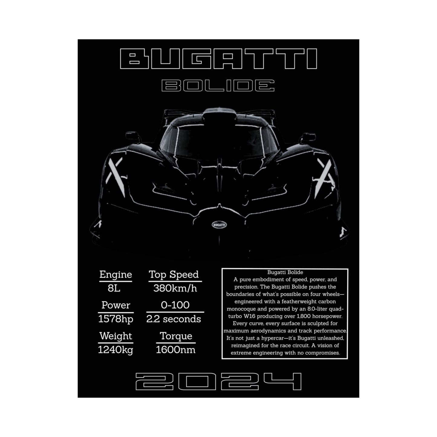 Bugatti Bolide Custom Poster