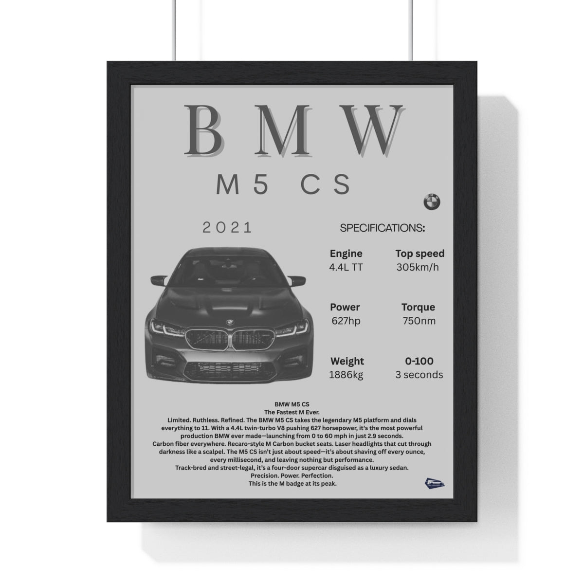 BMW M5 CS Custom Poster